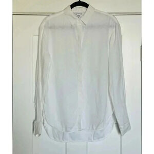 Athleta Women’s  Linen Long Sleeve Button Down Shirt Size XS White